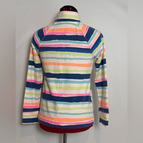 Lilly Pulitzer Skipper Popover Size XS Multi-Colored Stripe Cats Meow Print - Picture 3 of 14